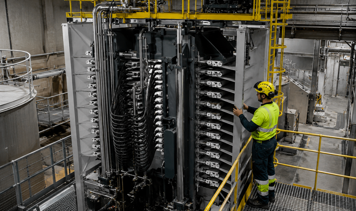 Nieuw filterdoek en vervangende filterband voor een industriële torenpers